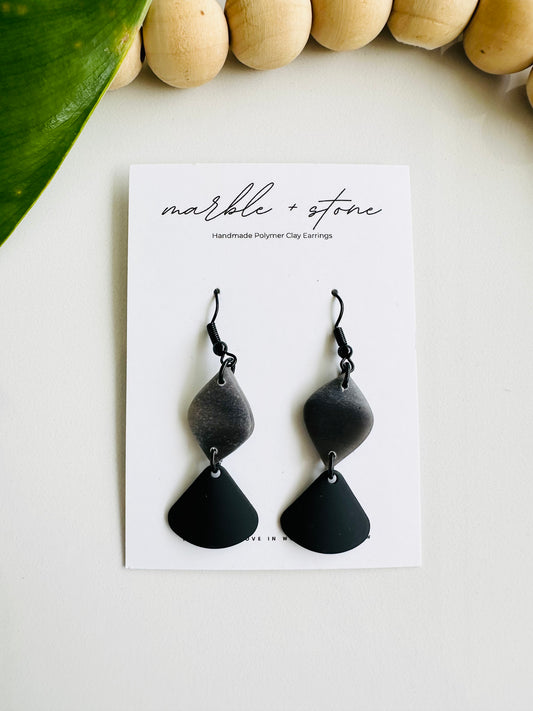 Black translucent drop earring