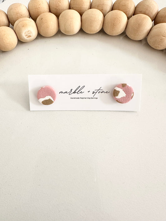 Stud - pink leopard print (white)