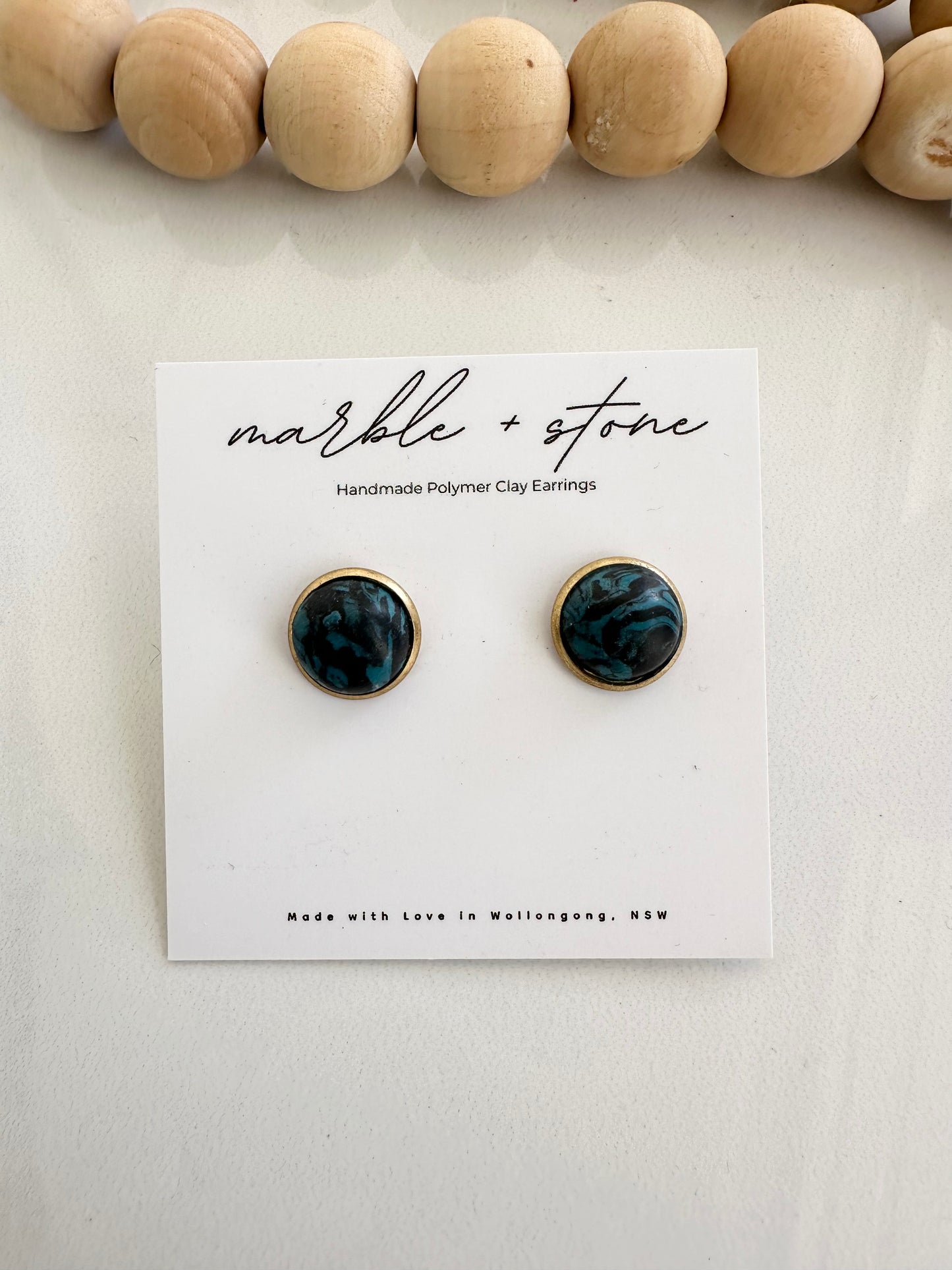 Ball stud - turquoise and black