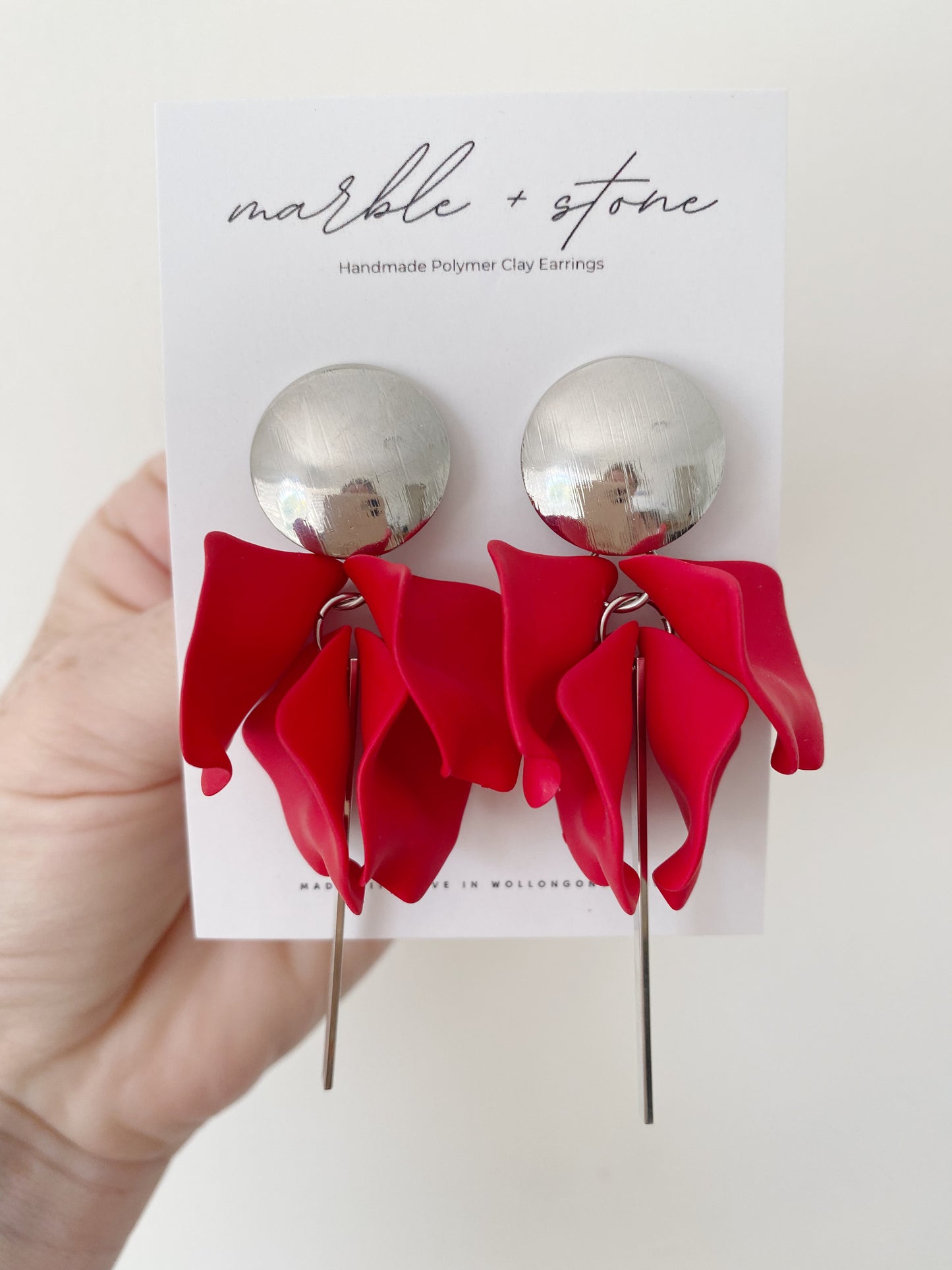 Petal - red with silver