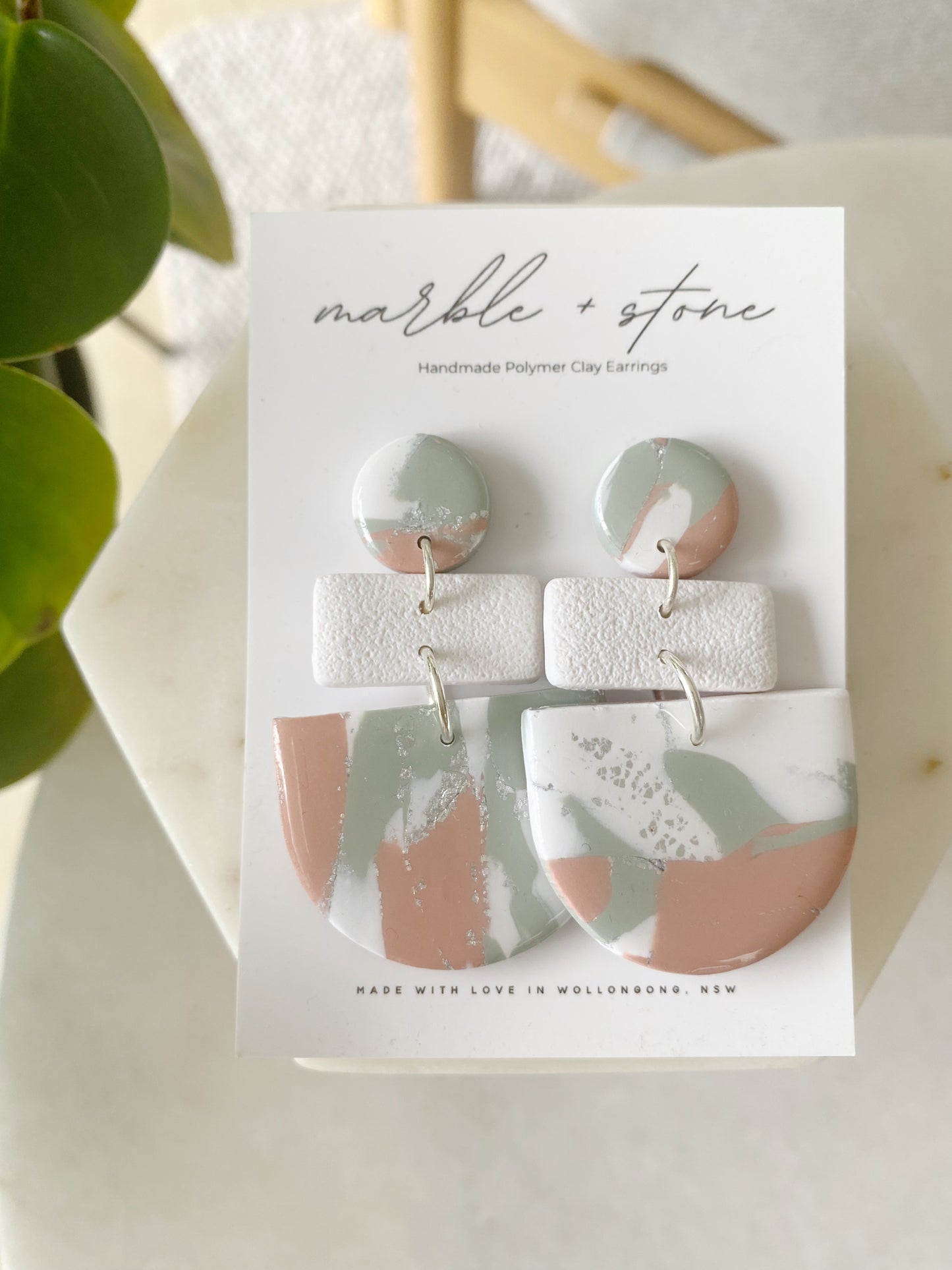 Josie - dusty pink, white and green