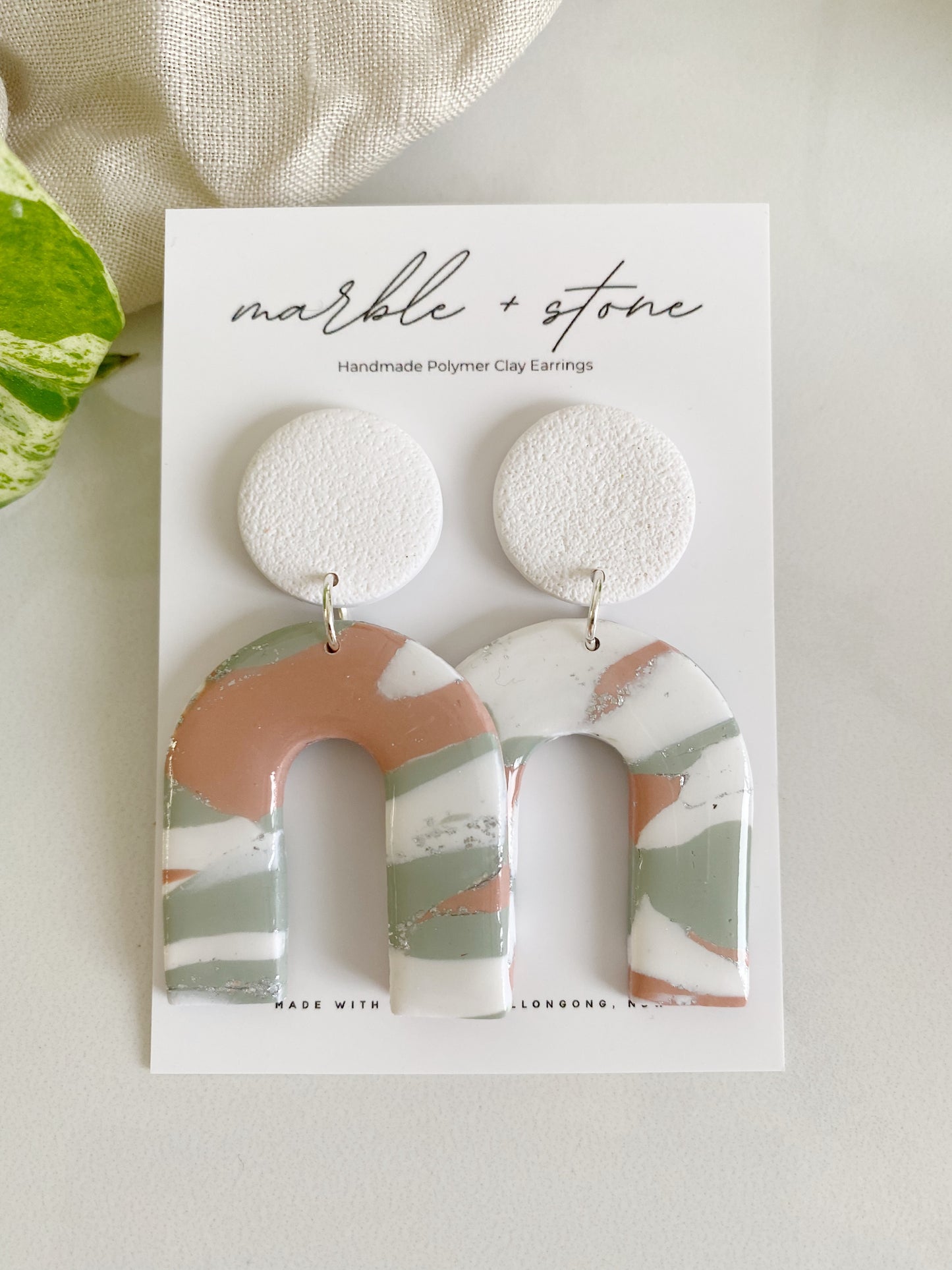 Abby - green/white/dusty pink