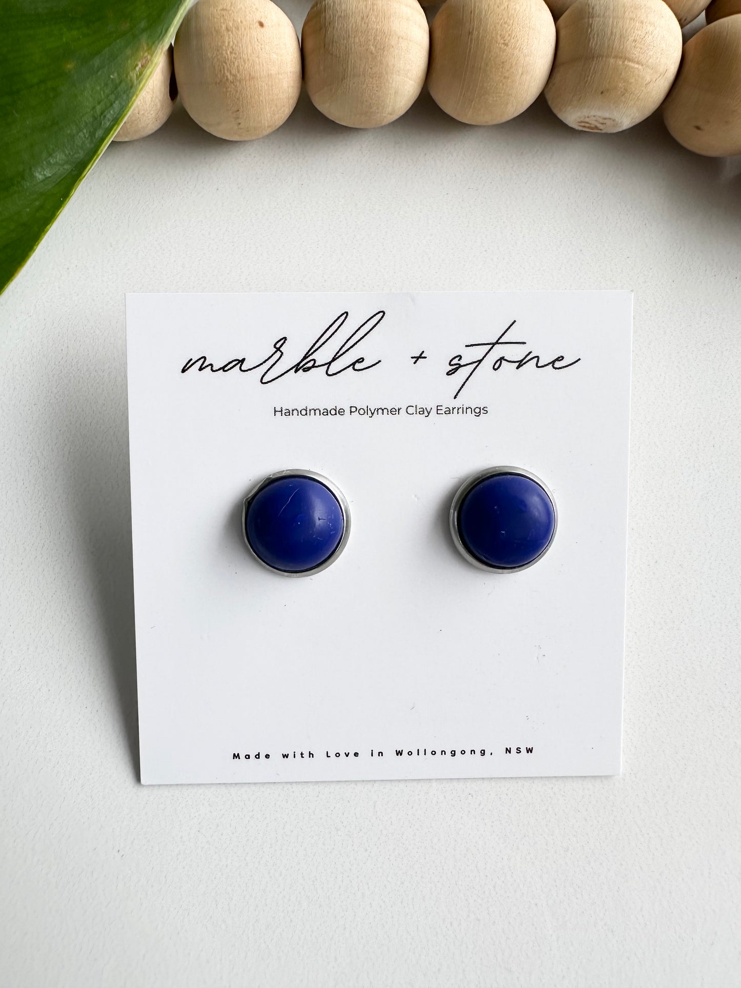 Ball stud - cobalt blue