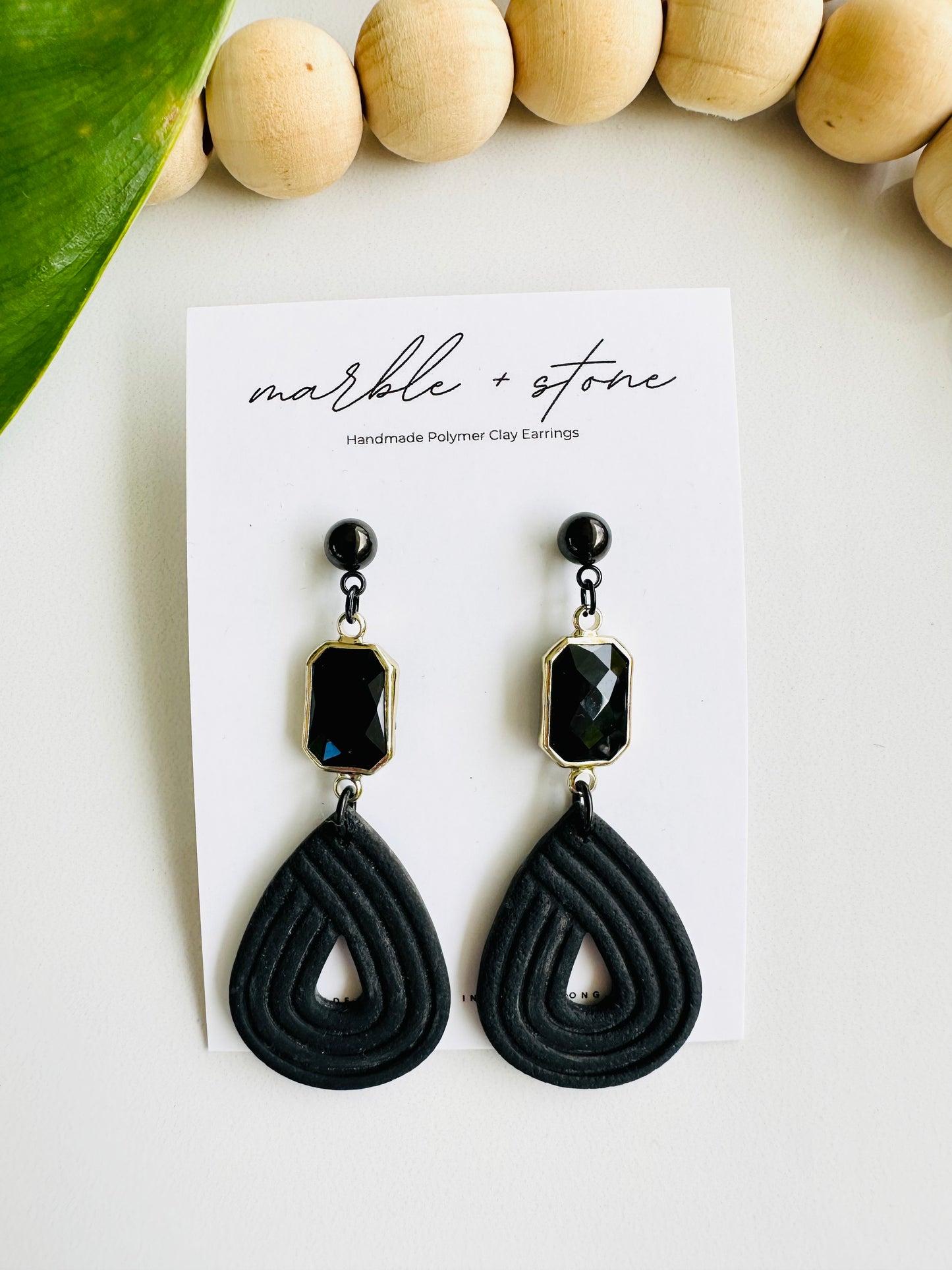 Black dangle earring