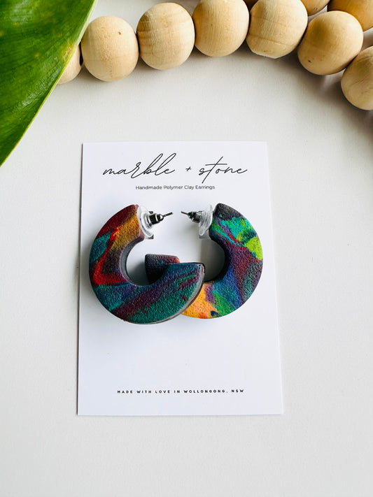 Rainbow and black hoop