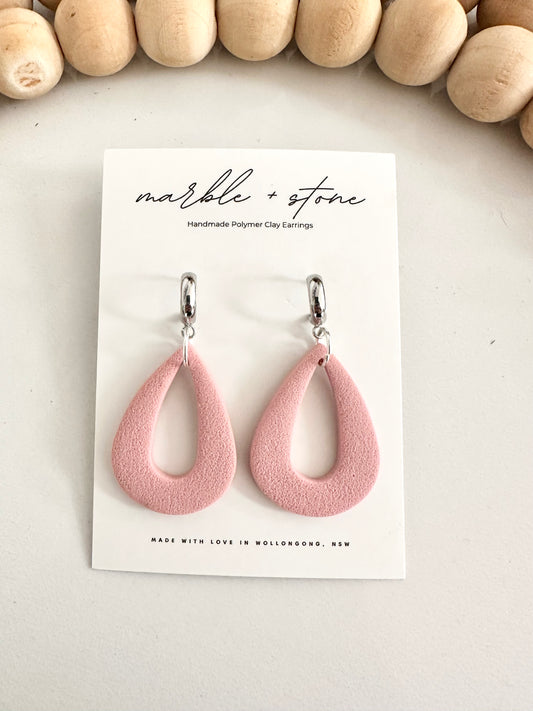 Pink teardrop earring