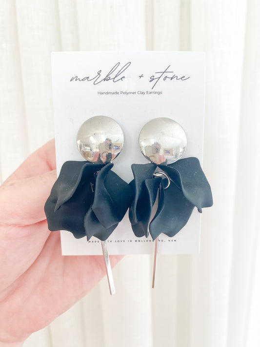 Petals - black with silver