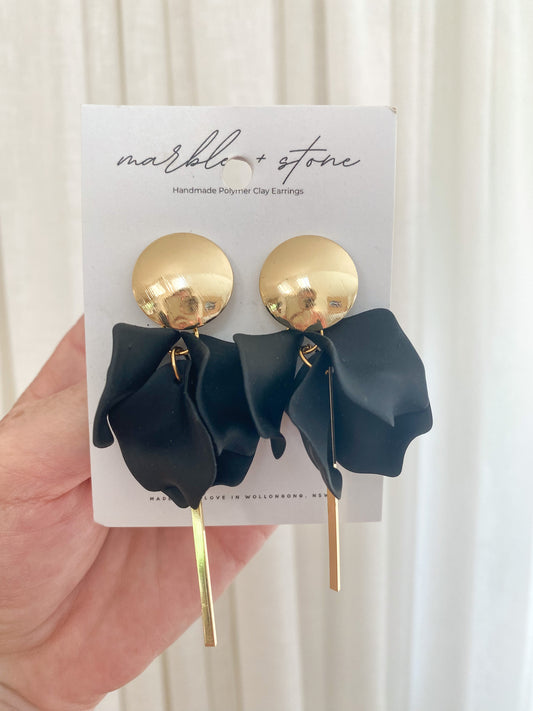 Petals - black with gold