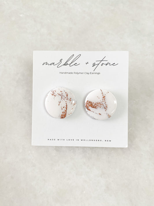 Mega stud - rose gold and white