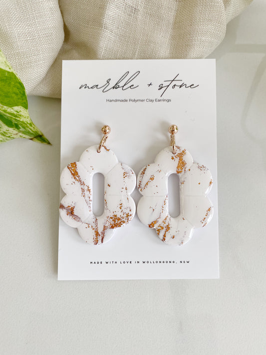 Hexagon - white with rose gold