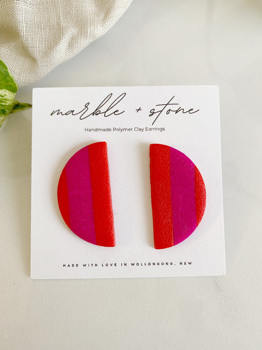 Large half circle - red/fuchsia