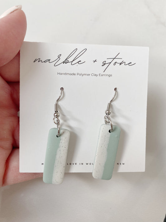 Drop stud - sage green and concrete