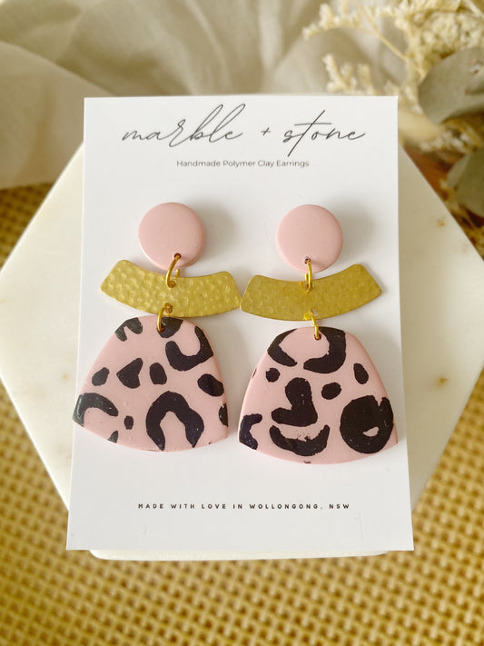 Annie - dusty pink/leopard print